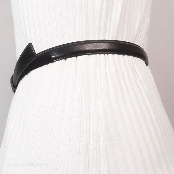 Beacon Hill Belt Skinny Large 29" to 31" Waist Semi Aniline Black Leather - Picture 3 of 14